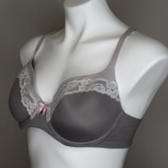 Victoria's Secret Body by Victoria Lined Demi Gray Lace Trim Bra 34D - Picture 2 of 9